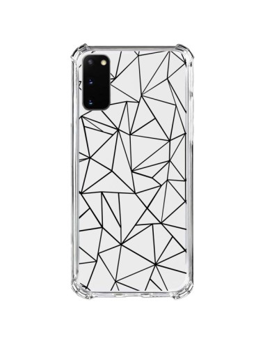 Cover Samsung Galaxy S20 FE Linee Triangoli Grid Astratto Nero Trasparente - Project M