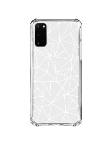 Coque Samsung Galaxy S20 FE Lignes Triangles Grid Abstract Blanc Transparente - Project M