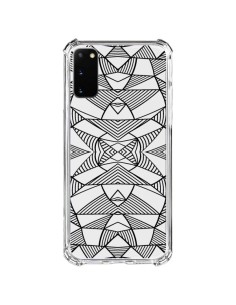 Cover Samsung Galaxy S20 FE Linee Specchi Griglia Triangoli Grid Astratto Nero Trasparente - Project M