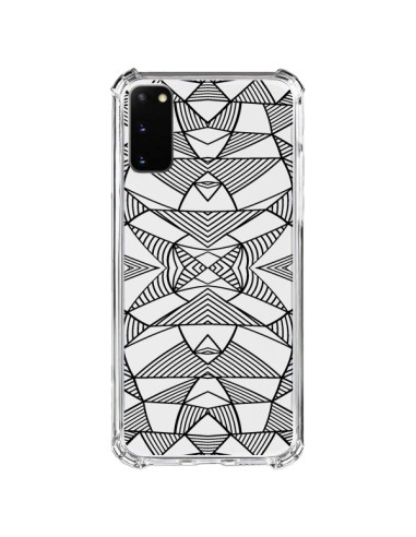 Samsung Galaxy S20 FE Case Lines Mirrors Grid Triangles Abstract Black Clear - Project M
