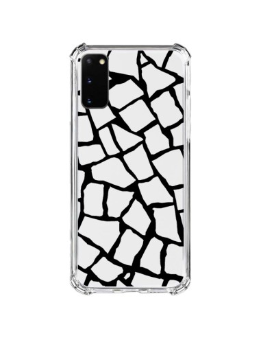 Coque Samsung Galaxy S20 FE Girafe Mosaïque Noir Transparente - Project M