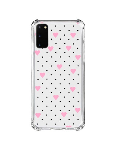 Samsung Galaxy S20 FE Case Points Hearts Pink Clear - Project M