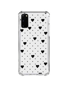 Coque Samsung Galaxy S20 FE Point Coeur Noir Pin Point Heart Transparente - Project M