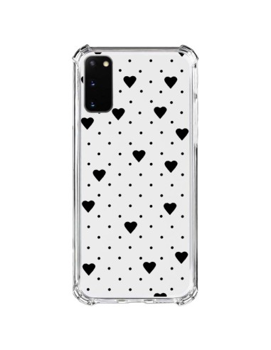 Samsung Galaxy S20 FE Case Points Hearts Black Clear - Project M