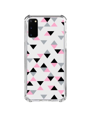 Samsung Galaxy S20 FE Case Triangles Pink Black Clear - Project M