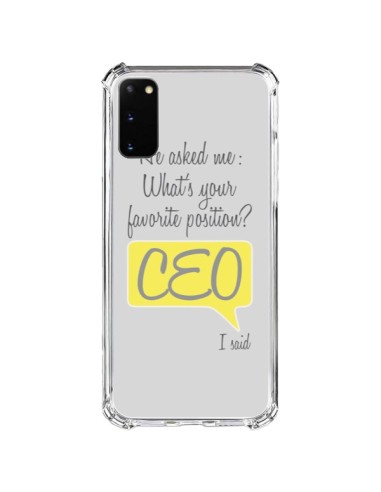 Cover Samsung Galaxy S20 FE What's your favorite position CEO I said, Giallo - Shop Gasoline