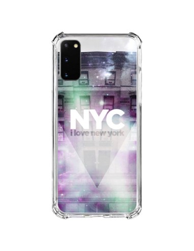 Samsung Galaxy S20 FE Case I Love New York City Purple Green - Javier Martinez
