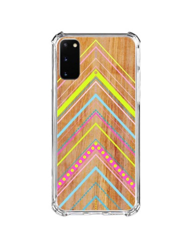 Samsung Galaxy S20 FE Case Wooden Chevron Pink Wood Aztec Tribal - Jenny Mhairi