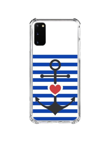 Coque Samsung Galaxy S20 FE Mariniere Encre Marin Coeur - Jonathan Perez