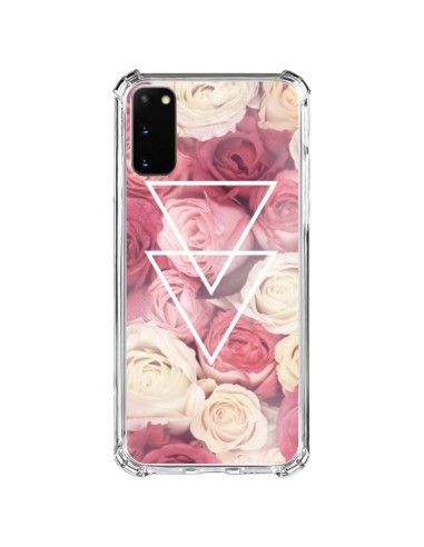 Samsung Galaxy S20 FE Case Pink Triangles Flowers - Jonathan Perez