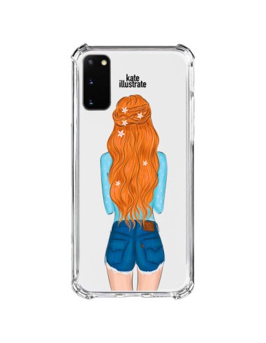 Cover Samsung Galaxy S20 FE Red Hair Don't Care Capelli Rossi Trasparente - kateillustrate