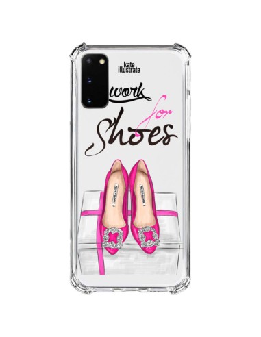 Samsung Galaxy S20 FE Case I Work For Shoes Scarpe Clear - kateillustrate