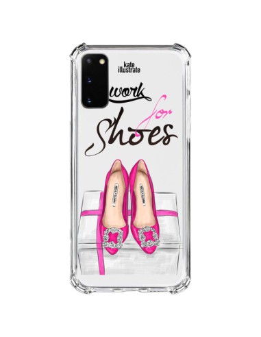 Cover Samsung Galaxy S20 FE I Work For Shoes Scarpe Trasparente - kateillustrate