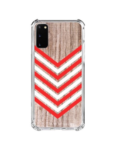 Coque Samsung Galaxy S20 FE Tribal Aztèque Bois Wood Flèche Rouge Blanc - Laetitia