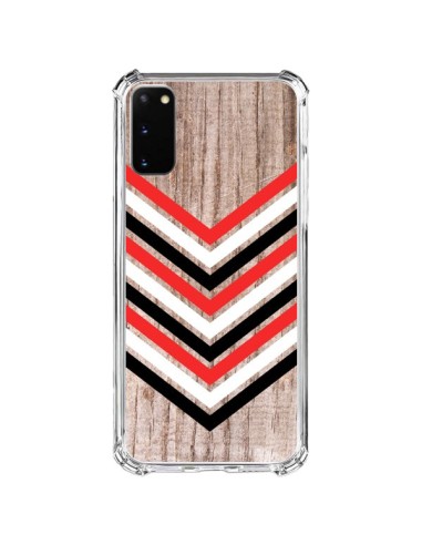 Coque Samsung Galaxy S20 FE Tribal Aztèque Bois Wood Flèche Rouge Blanc Noir - Laetitia