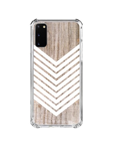 Coque Samsung Galaxy S20 FE Tribal Aztèque Bois Wood Flèche Blanc - Laetitia