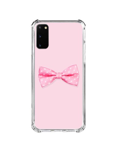 Coque Samsung Galaxy S20 FE Noeud Papillon Rose Girly Bow Tie - Laetitia