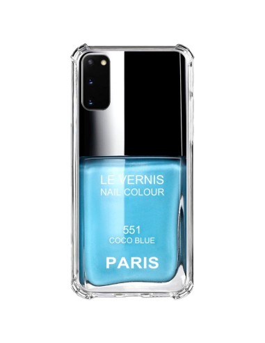 Coque Samsung Galaxy S20 FE Vernis Paris Coco Blue Bleu - Laetitia