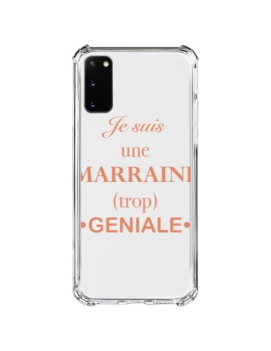 Coque Samsung Galaxy S20 FE Je suis une marraine trop géniale Transparente - Laetitia