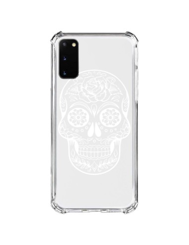 Coque Samsung Galaxy S20 FE Tête de Mort Mexicaine Blanche Transparente - Laetitia