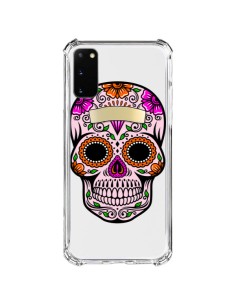 Samsung Galaxy S20 FE Case Skull Messicano Black Pink Clear - Laetitia