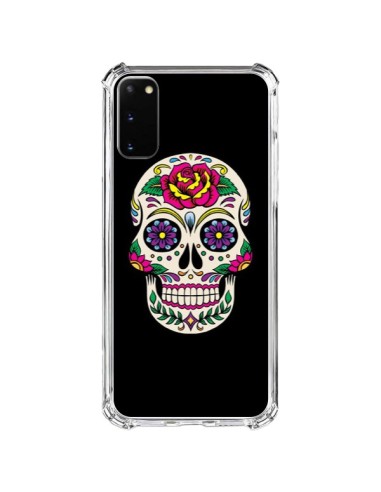 Coque Samsung Galaxy S20 FE Tête de Mort Mexicaine Multicolore Noir - Laetitia