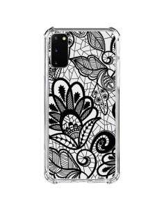 Cover Samsung Galaxy S20 FE Pizzo Fiori Flower Nero Trasparente - Petit Griffin