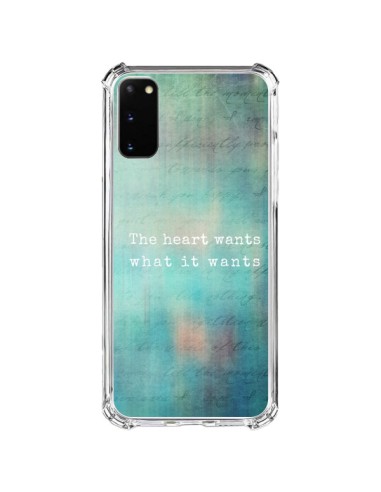 Coque Samsung Galaxy S20 FE The heart wants what it wants Coeur - Sylvia Cook