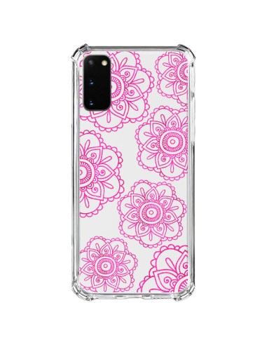 Cover Samsung Galaxy S20 FE Doodle  Mandala Rosa Fiori Trasparente - Sylvia Cook