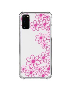 Coque Samsung Galaxy S20 FE Pink Flowers Fleurs Roses Transparente - Sylvia Cook