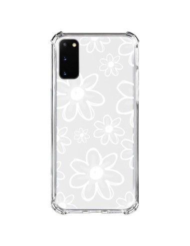 Coque Samsung Galaxy S20 FE Mandala Blanc White Flower Transparente - Sylvia Cook