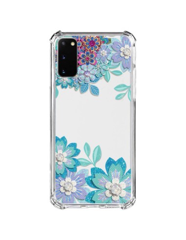 Samsung Galaxy S20 FE Case Flowers Winter Blue Clear - Sylvia Cook