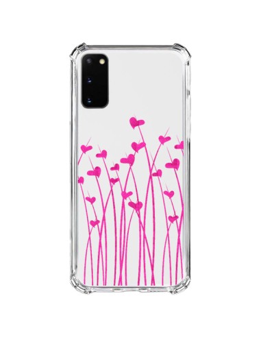 Coque Samsung Galaxy S20 FE Love in Pink Amour Rose Fleur Transparente - Sylvia Cook