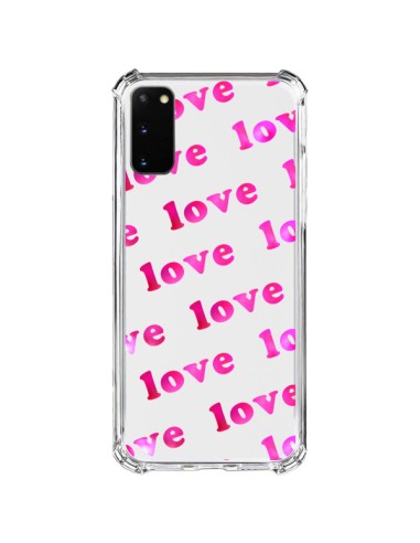 Cover Samsung Galaxy S20 FE Pink Love Rosa Trasparente - Sylvia Cook