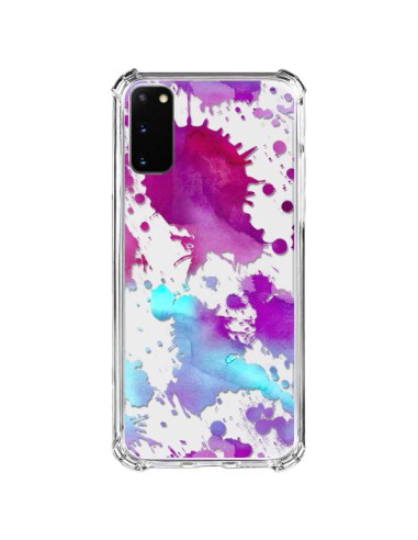 Samsung Galaxy S20 FE Case Splash Colorful Blue Purple Clear - Sylvia Cook