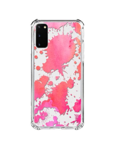 Cover Samsung Galaxy S20 FE Splash Colorato Rosa Arancione Trasparente - Sylvia Cook