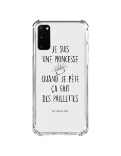 Coque Samsung Galaxy S20 FE Je suis une princesse quand je pète ça fait des paillettes Transparente - Les Vilaines Filles