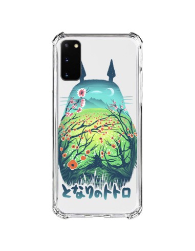 Cover Samsung Galaxy S20 FE Totoro Manga Fiori Trasparente - Victor Vercesi