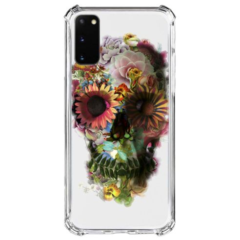 Samsung Galaxy S20 FE Case Skull Flowers Clear - Ali Gulec