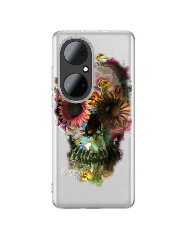 Coque Huawei P50 Pro Skull Flower Tête de Mort Transparente - Ali Gulec