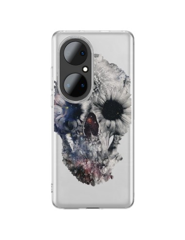 Huawei P50 Pro Case Skull Floral Clear - Ali Gulec