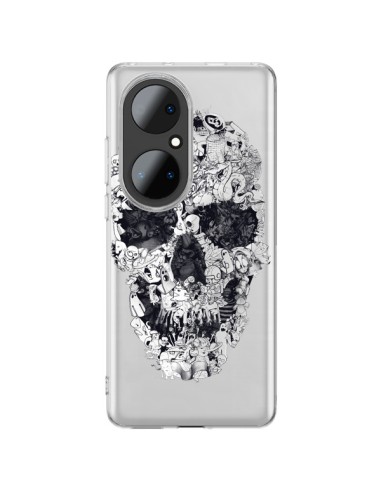 Coque Huawei P50 Pro Doodle Skull Dessin Tête de Mort Transparente - Ali Gulec