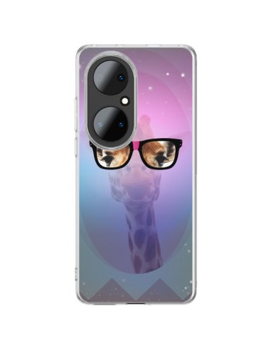 Coque Huawei P50 Pro Girafe Geek à Lunettes - Aurelie Scour