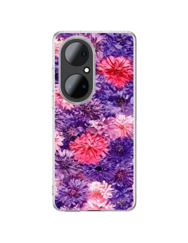 Coque Huawei P50 Pro Fleurs Violettes Flower Storm - Asano Yamazaki