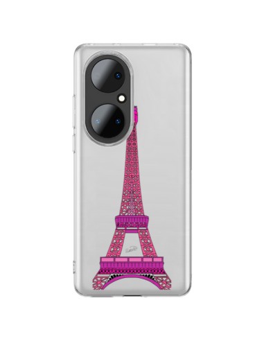 Coque Huawei P50 Pro Tour Eiffel Rose Paris Transparente - Asano Yamazaki