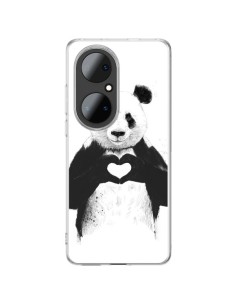Coque Huawei P50 Pro Panda Amour All you need is love - Balazs Solti