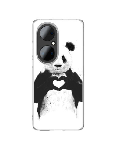 Coque Huawei P50 Pro Panda Amour All you need is love - Balazs Solti