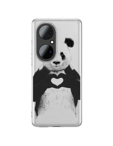 Coque Huawei P50 Pro Panda All You Need Is Love Transparente - Balazs Solti