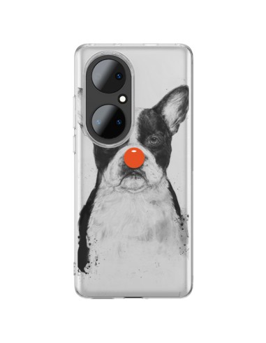 Coque Huawei P50 Pro Clown Bulldog Dog Chien Transparente - Balazs Solti