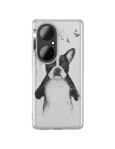 Cover Huawei P50 Pro Amore Bulldog Cane Trasparente - Balazs Solti
